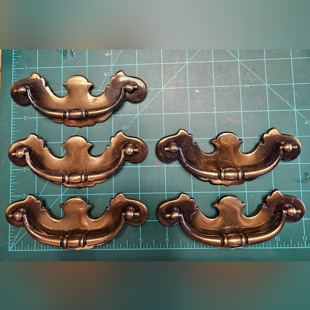 Old Brass Drawer Pulls Batwing